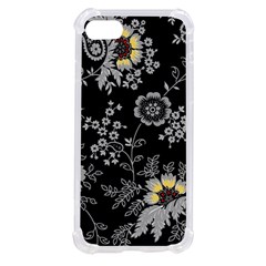 White And Yellow Floral And Paisley Illustration Background Iphone Se by Cowasu