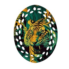 Tiger Oval Filigree Ornament (Two Sides)