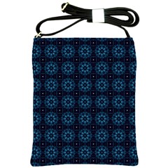 Blue Floral Pattern Geometric Pattern Shoulder Sling Bag