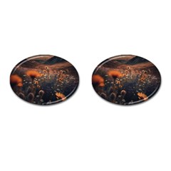 Mountains Flowers Flora Botany Nature Cufflinks (oval) by danenraven