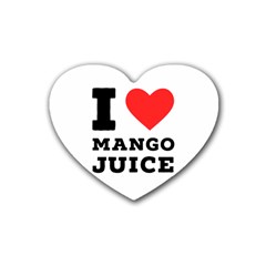 I love mango juice  Rubber Heart Coaster (4 pack)