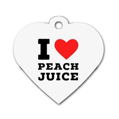 I Love Peach Juice Dog Tag Heart (two Sides) by ilovewhateva