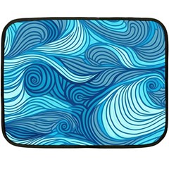 Ocean Waves Sea Abstract Pattern Water Blue Fleece Blanket (mini) by danenraven
