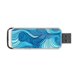 Ocean Waves Sea Abstract Pattern Water Blue Portable Usb Flash (two Sides) by danenraven