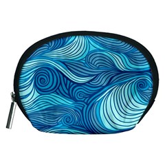 Ocean Waves Sea Abstract Pattern Water Blue Accessory Pouch (medium) by danenraven