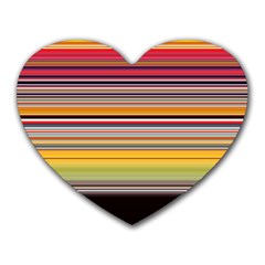 Neopolitan Horizontal Lines Strokes Heart Mousepad