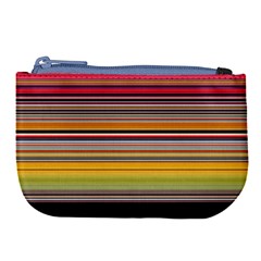 Neopolitan Horizontal Lines Strokes Large Coin Purse
