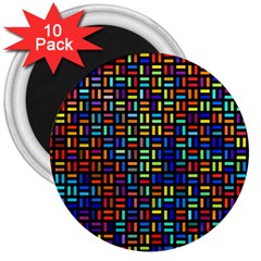 Geometric Colorful Square Rectangle 3  Magnets (10 Pack) 