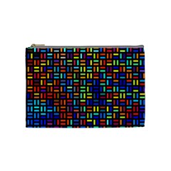 Geometric Colorful Square Rectangle Cosmetic Bag (medium)