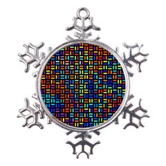 Geometric Colorful Square Rectangle Metal Large Snowflake Ornament