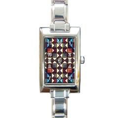 Symmetry Geometric Pattern Texture Rectangle Italian Charm Watch by Bangk1t