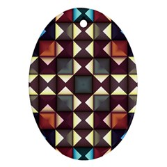 Symmetry Geometric Pattern Texture Oval Ornament (two Sides) by Bangk1t