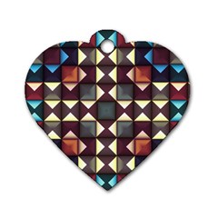 Symmetry Geometric Pattern Texture Dog Tag Heart (two Sides)