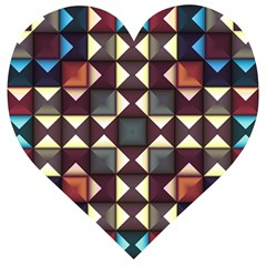 Symmetry Geometric Pattern Texture Wooden Puzzle Heart