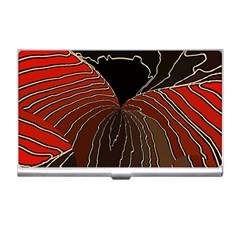 Red Gold Black Voracious Plant Leaf Business Card Holder