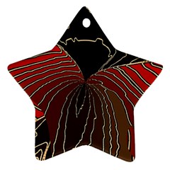 Red Gold Black Voracious Plant Leaf Star Ornament (two Sides)