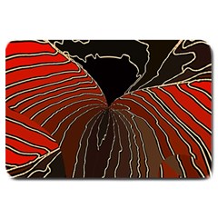 Red Gold Black Voracious Plant Leaf Large Doormat