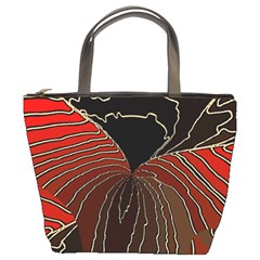 Red Gold Black Voracious Plant Leaf Bucket Bag