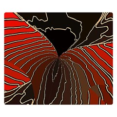 Red Gold Black Voracious Plant Leaf Two Sides Premium Plush Fleece Blanket (small)