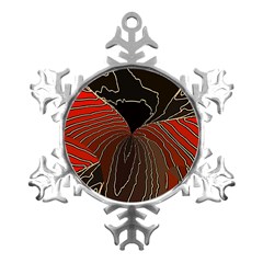 Red Gold Black Voracious Plant Leaf Metal Small Snowflake Ornament