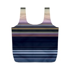 Horizontal Line Strokes Color Lines Full Print Recycle Bag (m) by Bangk1t