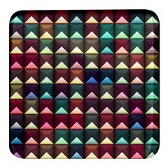 Diamond Geometric Square Design Pattern Square Glass Fridge Magnet (4 Pack)