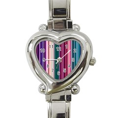 Vertical Line Color Lines Texture Heart Italian Charm Watch