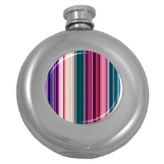 Vertical Line Color Lines Texture Round Hip Flask (5 Oz)