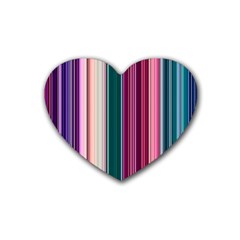 Vertical Line Color Lines Texture Rubber Coaster (heart) by Bangk1t