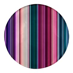 Vertical Line Color Lines Texture Round Glass Fridge Magnet (4 Pack)