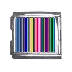 Pastel Colors Striped Pattern Mega Link Italian Charm (18mm)