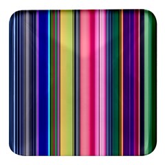 Pastel Colors Striped Pattern Square Glass Fridge Magnet (4 Pack) by Bangk1t