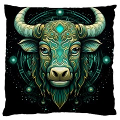 Bull Star Sign Large Cushion Case (one Side) by Bangk1t