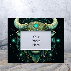 Bull Star Sign White Tabletop Photo Frame 4 x6  by Bangk1t