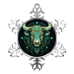 Bull Star Sign Metal Small Snowflake Ornament by Bangk1t