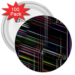 False Prismatic Black Background 3  Buttons (100 Pack) 