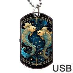 Fish Star Sign Dog Tag Usb Flash (one Side) by Bangk1t