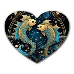 Fish Star Sign Heart Mousepad by Bangk1t