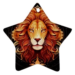 Lion Star Sign Astrology Horoscope Star Ornament (two Sides)