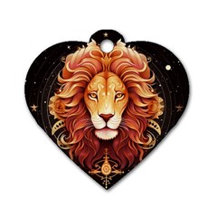 Lion Star Sign Astrology Horoscope Dog Tag Heart (One Side)