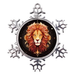 Lion Star Sign Astrology Horoscope Metal Large Snowflake Ornament