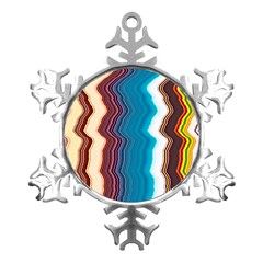 Line Vertical Lines Color Lines Metal Small Snowflake Ornament by Bangk1t