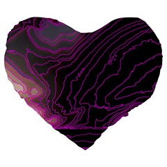 Pink Storm Pink Lightning Large 19  Premium Heart Shape Cushions by Bangk1t