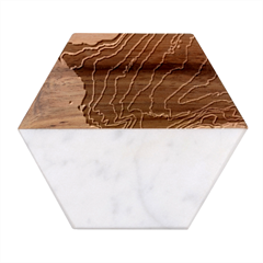 Pink Storm Pink Lightning Marble Wood Coaster (hexagon)  by Bangk1t