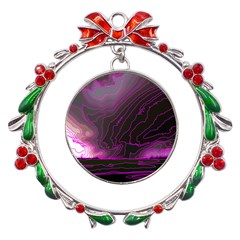 Pink Storm Pink Lightning Metal X mas Wreath Ribbon Ornament by Bangk1t