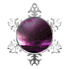 Pink Storm Pink Lightning Metal Small Snowflake Ornament