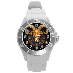 Aries Star Sign Round Plastic Sport Watch (l) by Bangk1t