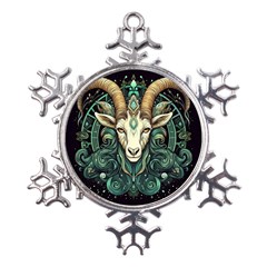 Capricorn Star Sign Metal Large Snowflake Ornament
