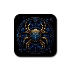 Cancer Star Sign Astrology Rubber Coaster (square)