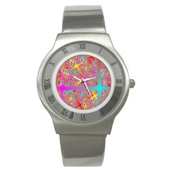 Geometric Abstract Colorful Stainless Steel Watch